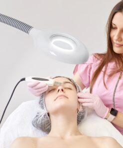 5X Magnifying Lamp LED Magnifier Light Glass Lens W/Adjustable Gooseneck, Floor Rolling Stand Facial Beauty Spa Salon Light Equipment Visual Aid 25 71wlZ5ugKHL