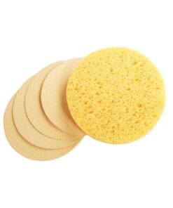 Facial Sponges - APPEARUS Compressed Natural Cellulose Face Sponge - Made in USA - Spa Sponges for Face Cleansing, Massage, Pore Exfoliating, Mask, Makeup Removal (50 Count) (Yellow) Yellow 16 71wldcDIsmL