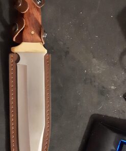 Mossy Oak 14-inch Bowie Knife, Full-tang Fixed Blade, Wood Handle Hunting Knife with Leather Sheath for Camping, Hiking, Survival 44 71wlmTpRtHL