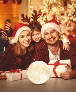 Ehobroc Moon Lamp 5.9 inch Moon Light Ball 3D Moon Lamp 3 Colors Moon Night Light, Touch&Remote Control LED Glowing Moon Globe Light, Christmas Gift for Kids Lover Children Parents Birthday Gifts 31 71wlytrSpL