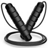 Jump Rope, Tangle-Free Rapid Speed Jumping Rope Cable with Ball Bearings for Women, Men, and Kids, Adjustable Steel Jump Rope Workout with Foam Handles for Fitness, Home Exercise & Slim Body Black 28 71wm42EtoNL