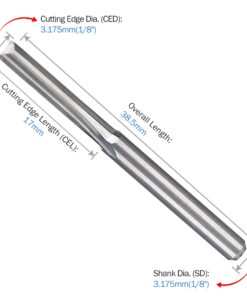 HQMaster Router Bits Straight End Mill Milling Cutter Endmill 2 Flutes CNC Cutting Carbide Tungsten Steel Straight Slot Bit, Pack of 10 (3.175 x 17 x 38.5mm) 3.175 x 17 x 38.5mm 14 71wmYAmtVZL