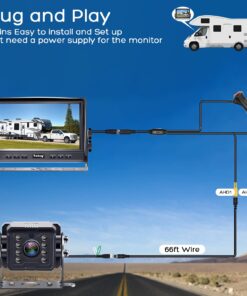 Alternative view of Yakry RV Backup Camera Plug and Play - No Delays 7 Inch HD 1080P Rear View Camera with IR Night Vision 2 Channels - Waterproof Reverse Camera for Truck Trailer Camper Tractor Y14