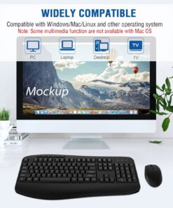 Wireless Keyboard Mouse Combo, EDJO 2.4G Full-Sized Large Wireless Keyboard with Comfortable Palm Rest and Optical Wireless Mouse for Windows, Mac OS PC/Desktops/Computer/Laptops 26 71wnHTDEOjL
