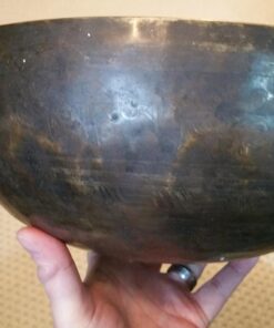 8" Large Hand-hammered Tibetan Singing Bowl for Meditation, Healing, Mindfulness, Relaxation ~ Antique Finished Bowl, Wooden Mallet, drum-stick, Silk Made Cushion 19 71wnm9IZL6L