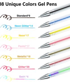 Lineon Gel Pens 108 Colours Gel Pen Set for Adult Colouring Books Art Markers 32 71wo bbmTpS