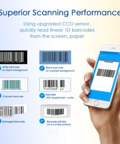 NADAMOO Wireless Barcode Scanner Compatible with Bluetooth Function, 2.4G Wireless & Wired 3-in-1 Bar Code Scanner Portable USB CCD Reader, Work with Tablet iPhone iPad Android Windows Mac OS Blue 17 71woNEeki8L