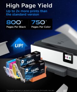 Timink 564XL Ink Cartridges Replacement for 564 XL Combo Pack - Fits Photosmart 5520 6520 7510 7520 DeskJet 3520 Premium C309A C410A Printer (2BK/C/M/Y | Non-OEM) H564 - 5 Pack 10 71wpHazt1yL