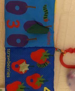 Let's Count Soft Book - World of Eric Carle the Very Hungry Caterpillar Baby on the Go Clip Teething Crinkle Soft Sensory Book for Babies, 5.25x5.25 Inch 43 71wqwsBx1pL