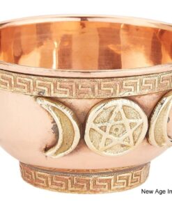 Alternative view of Copper Offering Bowl 3", Great for Altar use, Ritual use, Incense Burner, smudging Bowl, Decoration Bowl, offering Bowl - New Age Imports, Inc. (Triple Moon) Triple Moon