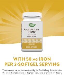 Nature’s Way Ultimate Iron Healthy Red Blood Cells* 50 mg per Serving Gluten-Free 90 Softgels 13 71wrUsUxUmL