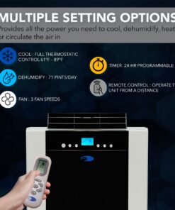 Alternative view of Whynter ARC-14S 14,000 BTU Dual Hose Portable Air Conditioner with Dehumidifier and Fan for Rooms Up to 500 Square Feet, Includes Storage Bag, Platinum/Black, AC Unit Only