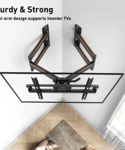 Perlegear Corner TV Wall Mount for Most 26-60 inch TVs up to 99 lbs, Full Motion Corner TV Mount with Dual Articulating Arms, Corner TV Bracket with Swivel Tilt Extension, Max VESA 400x400mm, PGCMF4 31 71wt3wvTzAL