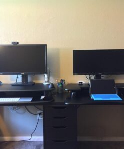 Vari - VariDesk Pro Plus 36 - Desktop Standing Desk Converter - Adjustable Desk Riser with 11 Height Settings - Sit Stand Desk Dual Monitor Standing Desk Riser with Spring Loaded Lift (Black) Black 43 71wtbPaBqL