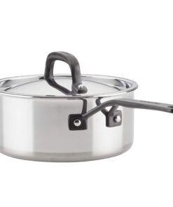 KitchenAid 5-Ply Clad Stainless Steel Cookware Pots and Pans Set, 10 Piece, Polished Stainless 21 71wuOnguLL