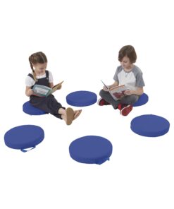 ECR4Kids SoftZone Floor Cushions, Round, Flexible Seating, Blue, 6-Piece 23 71wv2FsO9ZL
