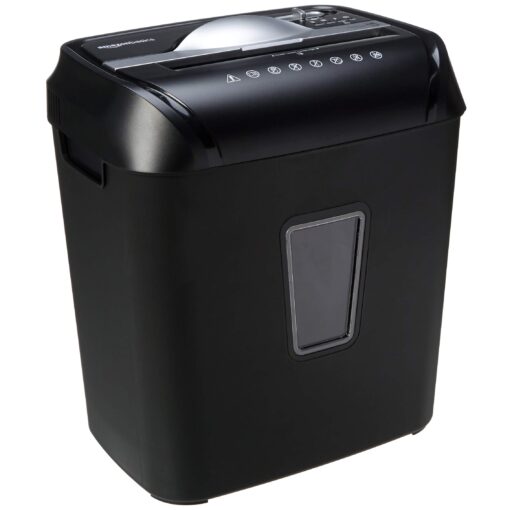 Amazon Basics 12 Sheet Cross Cut Paper and Credit Card Home Office Shredder with 4.8 Gallon Bin, Black