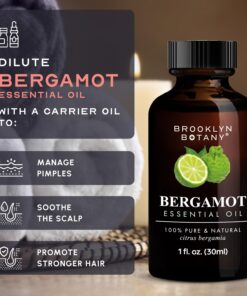Brooklyn Botany Bergamot Essential Oil – 100% Pure and Natural – Therapeutic Grade Essential Oil with Dropper - Bergamot Oil for Aromatherapy and Diffuser - 1 Fl. OZ 1.00 Fl Oz (Pack of 1) 16 71wwDGalf4L