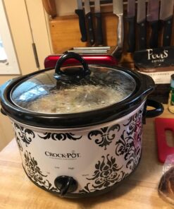 Crock Pot 4.5 Quart Manual Slow Cooker, Damask Pattern, White 16 71wwUrAlu4L