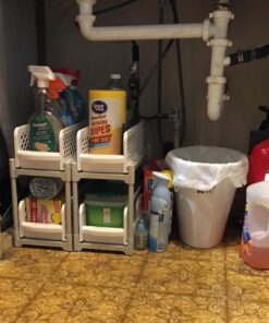 Ideaworks Two-tier Under Sink Sliding Shelf, White, standard, (TV7465) 16 71wwbhRJiKL