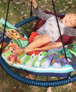 Royal Oak Giant 40" Spider Web Tree Swing, 600 lb Weight Capacity, Durable Steel Frame, Waterproof, Adjustable Ropes, Bonus Flag Set and 2 Carabiners, Non-Stop Fun for Kids (Blue) Blue 35 71wx5HaPwTL