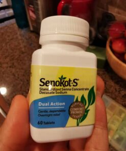 Senokot-S Dual Action 60 Tablets, Natural Vegetable Laxative Ingredient Plus Stool Softener Tablets, Gentle Dependable Overnight Relief Of Occasional Constipation White 60 Count (Pack of 1) 21 71wy Z0lvQL