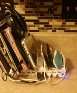 Alxum iPad Charging Station for Multiple Devices, 96W 10 Port Cell Phone Charging Station Organizer,USB Fast Charger Dock Compatible w iPad/iPhone/Android/Kindle/Fire/Kindle Tablet, UL Certified,White 55 71wy56Uk3xL