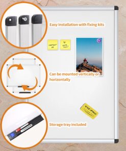 VIZ-PRO Magnetic Whiteboard/Dry Erase Board, 48 X 36 Inches, Silver Aluminium Frame 25 71wz0T6migL