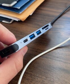 Hiearcool USB C Hub, USB C Multi-Port Adapter for MacBook Pro, 7 in 1 USB C to HDMI Hub Dongle Compatible for USB C Laptops and Other Type C Devices (4K HDMI USB3.0 SD/TF Card Reader 100W PD) Space grey 35 71wz85FUhDL