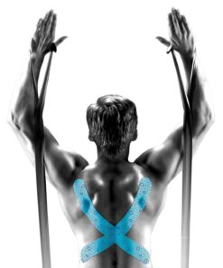 THERABAND Kinesiology Tape, Waterproof Physio Tape for Pain Relief, Muscle & Joint Support, Standard Roll with XactStretch Application Indicators, 2 Inch x 16.4 Foot Roll, Black/Gray Pack of 1 7 71wzTCho3BL