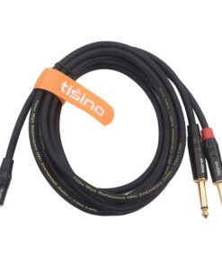 Alternative view of DISINO 1/8 Inch TRS Stereo to Dual 1/4 inch TS Mono Y-Splitter Cable 3.5mm Aux Mini Jack Stereo Breakout Cable Path Cords - 10 feet