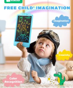 KOKODI LCD Writing Tablet 8.5-Inch Colorful Doodle Board, Electronic Drawing Tablet Drawing Pad for Kids, Educational and Learning Kids Toys Gifts for 3 4 5 6 7 8 Year Old Boys and Girls(Blue) Blue 20 71x wjuJlL