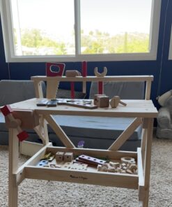 Melissa & Doug Solid Wood Project Workbench Play Building Set - STEAM Toy, Wooden Kids Work Bench, Toy Tool Bench 37 71x0A1hFElL