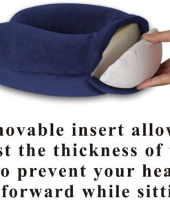 Alternative view of TravelMate Memory Foam Neck Pillow - Adjustable Thickness for Best Comfort, Dark Blue