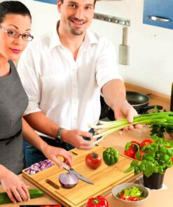 Cutting Boards,Large Bamboo Chopping Board, Built-In 3 Compartments And Juice Grooves, Charcuterie Board for Kitchen Counter Meat (Butcher Block) Cheese, Vegetables,Bread (17 x 12.6") XL 17 x 12.6" 21 71x10v9U2WL