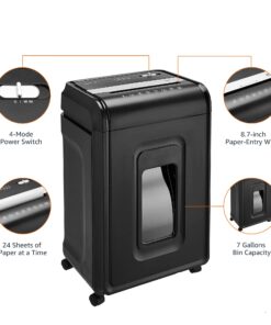 Amazon Basics 24 Sheet Cross Cut Paper, CD and Credit Card Home Office Shredder with Pullout Basket, Black 23 71x2E9Y4HtL