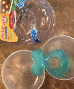 Nuby Silicone Teethe-EEZ Teether with Bristles, Includes Hygienic Case, Aqua Teal 29 71x2MZAazxL