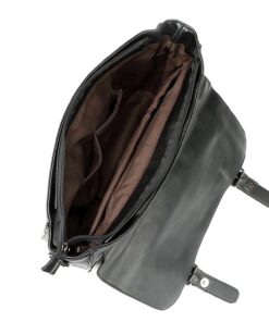 Berchirly Pu Leather Messenger Bags 14Inch Laptop Briefcases Handbag Men Document Carrier Crossbody Bag Large Style1_black 9 71x2PMBYU6L