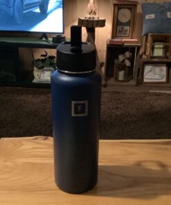 IRON °FLASK Sports Water Bottle - 40oz, 3 Lids (Straw Lid), Leak Proof - Stainless Steel Gym & Sport Bottles for Men, Women & Kids - Double Walled, Insulated Thermos, Metal Canteen Twilight Blue 40 Oz 28 71x2ZsyEiOL