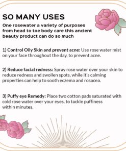 Quinn’s Rose Water - Hydrating Facial Toner Spray, Rosewater Spray Toner & Conditioner, Facial Spray Hydrating Rose Water Toner, Rose Water for Hair, Skin & Face Mist, 8 Ounce 16 71x2os4mNnL