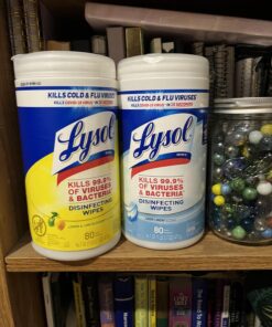 Lysol Disinfectant Wipes Bundle, Multi-Surface Antibacterial Cleaning Wipes, contains x2 Lemon & Lim Blossom, Crisp Linen, Mango & Hibiscus, 80 Count (Pack of 4) 25 71x3w ZzCsL