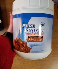 Pure Protein Powder, Whey, High Protein, Low Sugar, Gluten Free, Rich Chocolate, 1 lb (Packaging may vary) 1 Pound (Pack of 1) 27 71x45VRAWZL