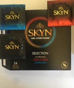 SKYN Selection – 24 Count (10 Original, 6 Extra Studded, 8 Extra Lube) – Lubricated Latex-Free Condoms 24 71x4ILfZ sL