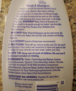 Aveeno Baby Daily Moisture Gentle Body Wash & Shampoo with Oat Extract, 2-in-1 Baby Bath Wash & Hair Shampoo, Tear- & Paraben-Free for Hair & Sensitive Skin, Lightly Scented, 18 fl. oz 31 71x4ONoRDxL