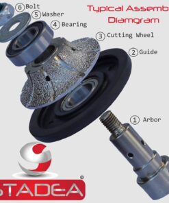 Diamond Profile Wheel 3/8 inch Radius - Demi Half Bullnose B10 Router Bit for Marble Stone Granite Edges by STADEA 22 71x4Z egEqL