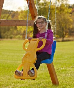 Swing-N-Slide Wind Rider Glider Swing, No Swing Hangers Yellow/Blue, 72" H x 14" W x 25" L 13 71x4dSHc L
