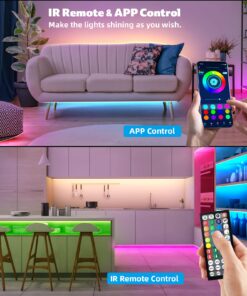 ZOZOO 100ft Led Lights for Bedroom(2 Rolls of 50ft), Smart RGB Led Strip Lights with 44-Key Remote & APP Control Music Sync with Color Changing for Home Party Festival Decoration 22 71x4kIpiqJL 1