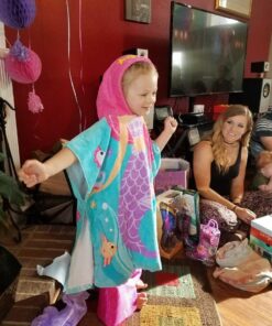 PERYOUN Child 100% Cotton Hooded Towel 24 x 48 inches (Mermaid) Pink 25 71x4rSSDoxL