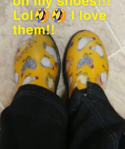 Sloggers Waterproof Garden Shoe for Women – Outdoor Slip-On Rain and Garden Clogs with Premium Comfort Support Insole 8 Chickens Daffodil Yellow 26 71x5FPQVj6L