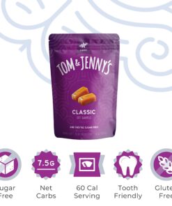 Tom & Jenny's Sugar Free Candy (Soft Caramel) with Sea Salt and Vanilla - Low Net Carb Keto Candy - with Xylitol and Maltitol - (Classic Caramel, 1-pack) 2.9 Ounce (Pack of 1) 21 71x5eLQmByL